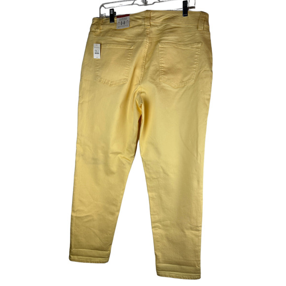 NWT Talbots Flawless Five Pocket Boyfriend Denim Jeans Yellow Women's Size 14 - Picture 3 of 7